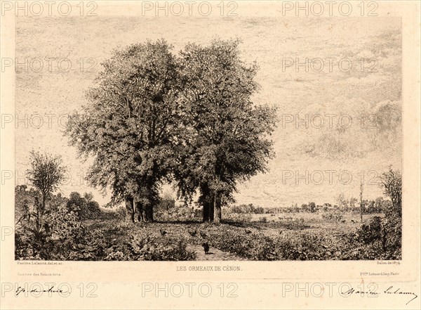 Maxime Lalanne (French, 1827 - 1886). The Elms of Cenon (Les Ormeaux de Cénon), 19th century. Etching.