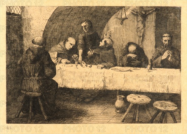 Alphonse Legros (French, 1837 - 1911). The Refectory (La Refectoire). Etching.