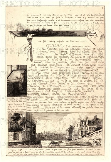 Adolphe Martial Potémont (French, 1828 - 1883). Letter on the Elements of Etching (Lettre sur les éléments de la gravure Ã  l'eau-forte), second sheet, 1864. From Lettre sur les éléments de la gravure Ã  l'eau-forte. Etching.