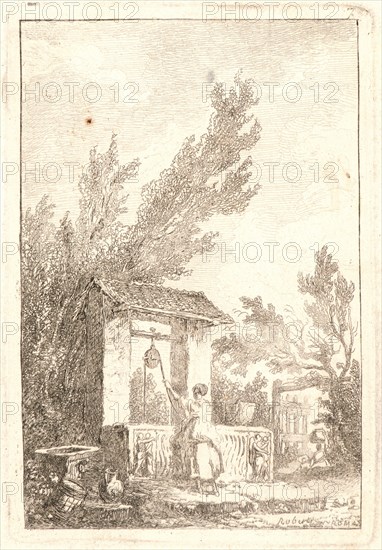 Hubert Robert (French, 1733 - 1808). The Well, 1763-1764. From Evenings in Rome (Les Soirées de Rome). Etching on laid paper. Plate: 135 mm x 93 mm (5.31 in. x 3.66 in.). Second of three states.