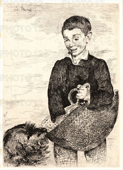 Ãâdouard Manet (French, 1832 - 1883). The Urchin (Le gamin), 1862. Etching on leaf from bound volume. Second state.