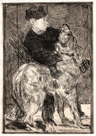 Ãâdouard Manet (French, 1832 - 1883). The Boy and a Dog (Le GarcÂ¸on et le chien), 1861. Etching on thin laid paper from bound volume. Third of three states.