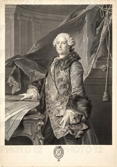 Johann Georg Wille (German, 1715-1808) after Louis Tocqué (French, 1696-1772). Portrait of Abel-FrancÂ¸ois Poisson, Marquis de Vadiéres, later Marquis de Marigny 172?-1781, 1761. Engraving on laid paper. Plate: 493 mm x 344 mm (19.41 in. x 13.54 in.). Second of three states.