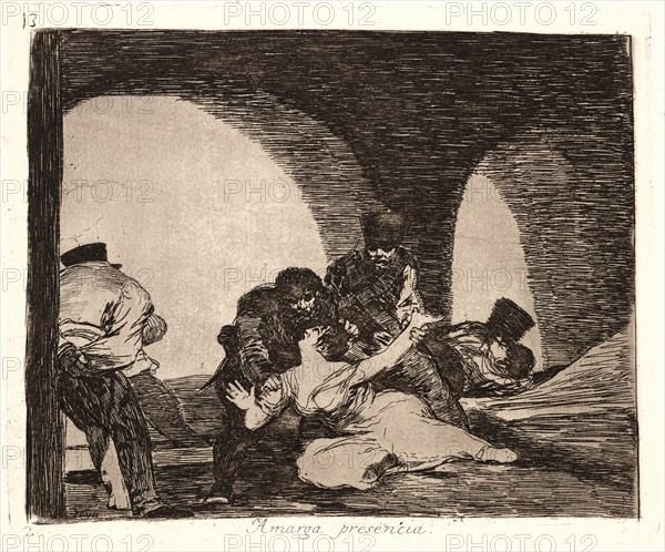 Francisco de Goya (Spanish, 1746-1828). Bitter to Be Present (Amarga Presencia), 1810-1815, printed 1863. From The Disasters of War (Los Desastres de la Guerra). Etching and aquatint.