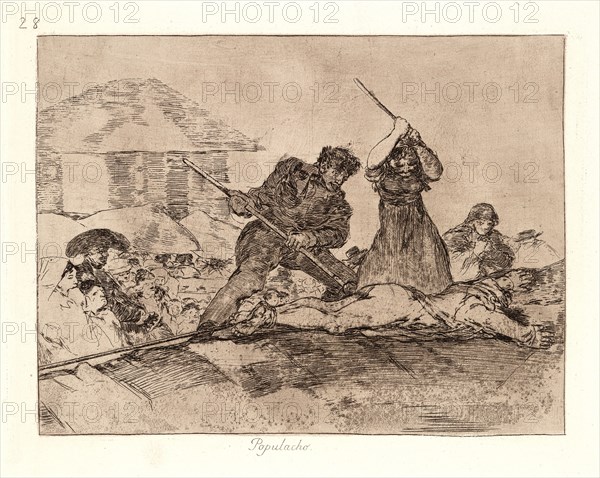 Francisco de Goya (Spanish, 1746-1828). Rabble (Populacho), 1810-1815, printed 1863. From The Disasters of War (Los Desastres de la Guerra). Etching and aquatint.