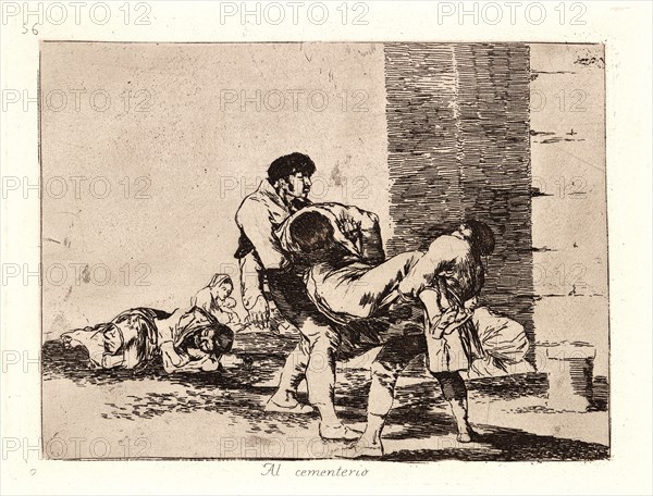 Francisco de Goya (Spanish, 1746-1828). To the Cemetery (Al Cementerio), 1810-1815, printed 1863. From The Disasters of War (Los Desastres de la Guerra). Etching and aquatint.