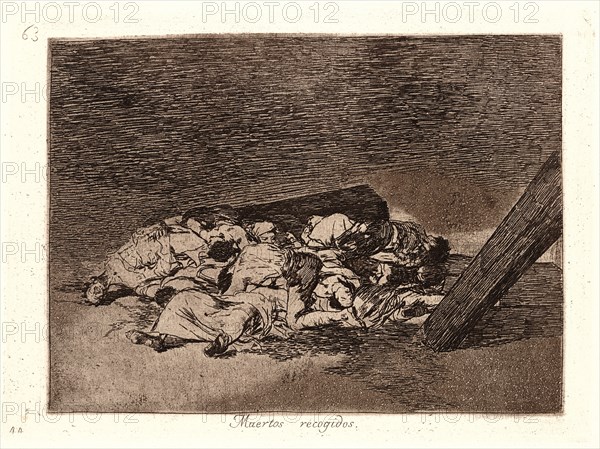 Francisco de Goya (Spanish, 1746-1828). Harvest of the Dead (Muertos Recogidos), 1810-1815, printed 1863. From The Disasters of War (Los Desastres de la Guerra). Etching and aquatint.