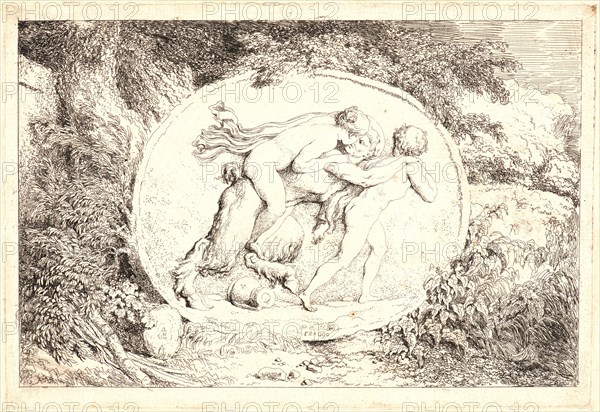 Jean-Honoré Fragonard (French, 1732-1806). The Satyr's Family, 1763. From Bacchanales. Etching on laid paper. Plate: 146 mm x 215 mm (5.75 in. x 8.46 in.). First of two states.