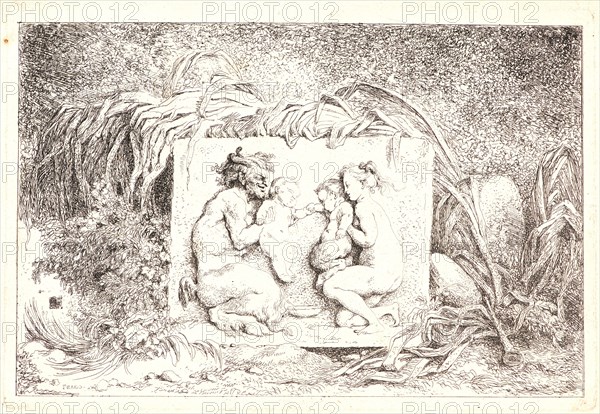 Jean-Honoré Fragonard (French, 1732-1806). Nymph Astride a Satyr, 1763. From Bacchanales. Etching on laid paper. Plate: 143 mm x 210 mm (5.63 in. x 8.27 in.). First of two states.