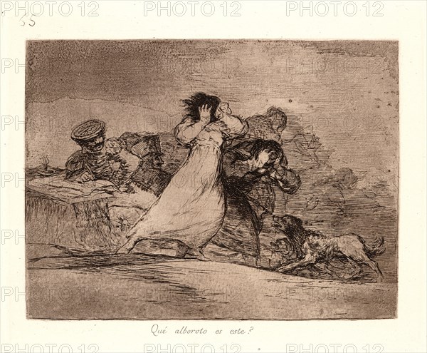 Francisco de Goya (Spanish, 1746-1828). What Is This Hubbub? (Qué Alboroto Es Este?), 1810-1815, printed 1863. From The Disasters of War (Los Desastres de la Guerra). Etching and aquatint.