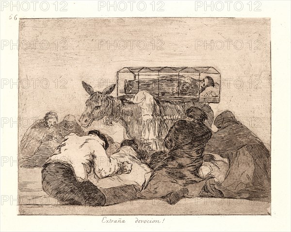 Francisco de Goya (Spanish, 1746-1828). Strange Devotion! (ExtraÃ±a Devocion!), 1810-1815, printed 1863. From The Disasters of War (Los Desastres de la Guerra). Etching and aquatint.