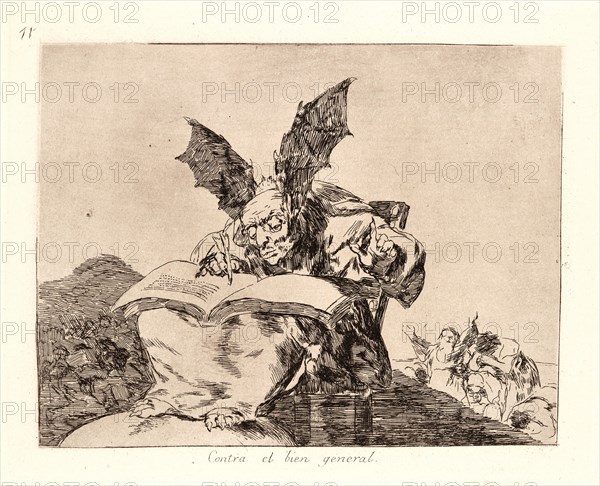 Francisco de Goya (Spanish, 1746-1828). Against the Common Good (Contra el Bien General), 1810-1815, printed 1863. From The Disasters of War (Los Desastres de la Guerra). Etching and aquatint.