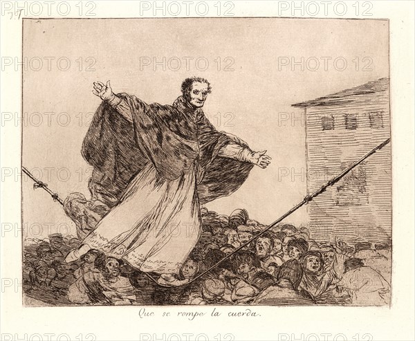 Francisco de Goya (Spanish, 1746-1828). May the Cord Break (Que Se Rompe la Cuerda), 1810-1815, printed 1863. From The Disasters of War (Los Desastres de la Guerra). Etching and aquatint.