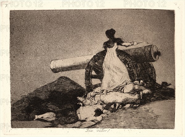 Francisco de Goya (Spanish, 1746-1828). What Courage! (Que Valor!), 1810- 1815 (printed 1863). From The Disasters of War (Los Desastres de la Guerra). Etching and aquatint.