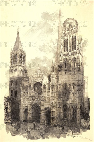 Auguste Louis LepÃ¨re (French, 1849 - 1918). Rouen Cathedral, 1888. Wood engraving on Asian paper. Sheet: 526 mm x 372 mm (20.71 in. x 14.65 in.). Undescribed state between second and third(?), with â€ú88â€ù removed following title.
