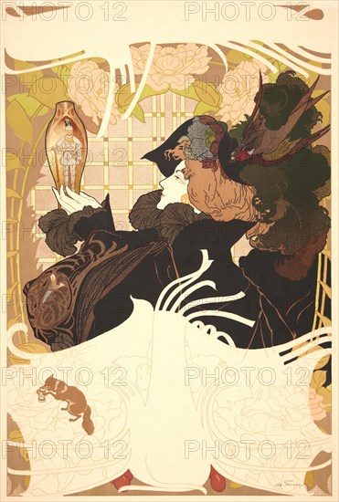 Georges de Feure (aka George van Sluijters, French, 1868 - 1943). Poster (Affiche) for â€úJournal des Ventesâ€ù, ca. 1895. Color lithograph. Image: 606 mm x 400 mm (23.86 in. x 15.75 in.). Before letters.