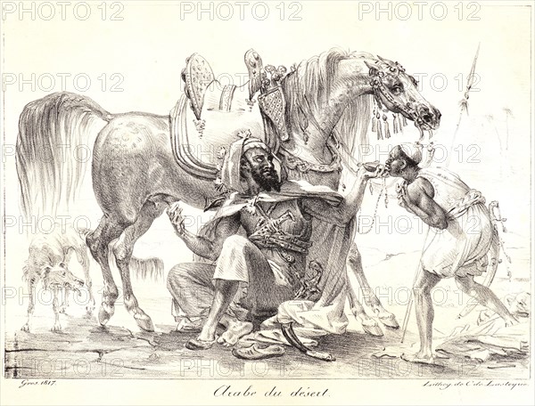 Antoine-Jean Gros (French, 1771 - 1835). Arab of the Desert (Arabe du désert), 1817. Lithograph.