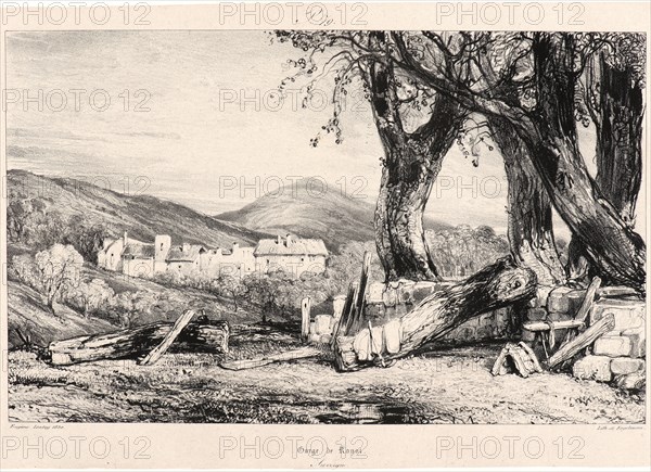 EugÃ¨ne Isabey (French, 1803 - 1886). Gorge de Royat, 1830. From Voyages Pittoresques et Romantiques dans l'Ancienne France. Lithograph on India paper laid down.