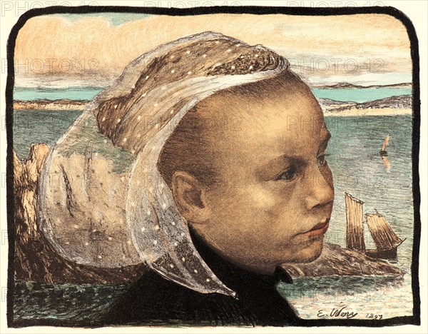 Emile Auguste Wery (aka Ãâmile Wéry, French, 1868 - 1935). Brétagne, 1897. Color lithograph on wove paper. Sheet: 405 mm x 308 mm (15.94 in. x 12.13 in.).