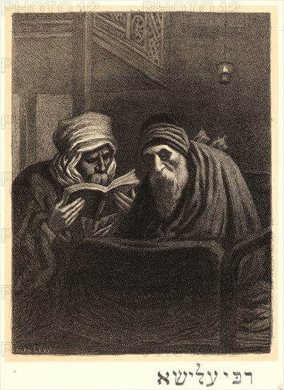 Alphonse-Jacques Levy (French, 1843 - 1918). Rabbi Elischa L'Aveugle, ca. 1897. Lithograph on wove paper. Sheet: 405 mm x 308 mm (15.94 in. x 12.13 in.).