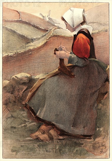 Jacques Wely (French, 1873 - 1910). Fleur de Lande, 1897. Color lithograph on wove paper. Sheet: 405 mm x 308 mm (15.94 in. x 12.13 in.).