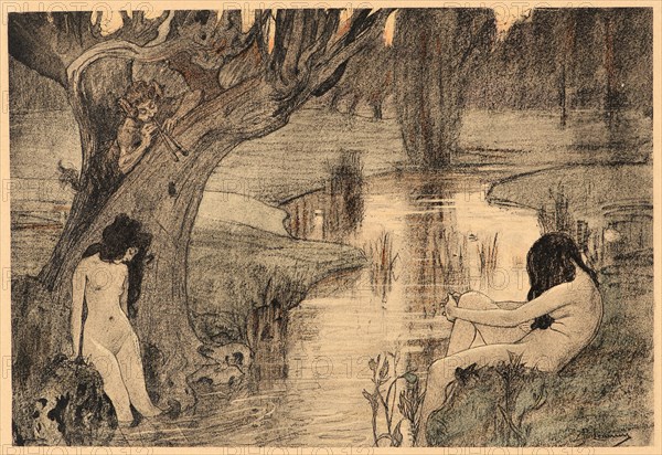 A. Laurens (French, active 19th century). Le Bain des Nymphes, ca. 1897. Collotype on wove paper. Sheet: 405 mm x 308 mm (15.94 in. x 12.13 in.).