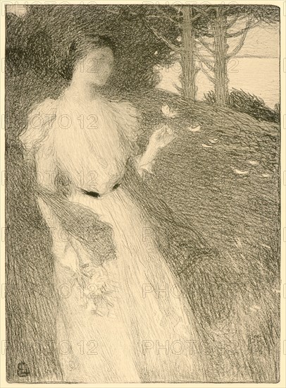Ernest Joseph Laurent (French, 1861 - 1929). Evening in October (Soir d'Octobre), ca. 1898. Collotype of a drawing on wove paper. Sheet: 405 mm x 308 mm (15.94 in. x 12.13 in.).