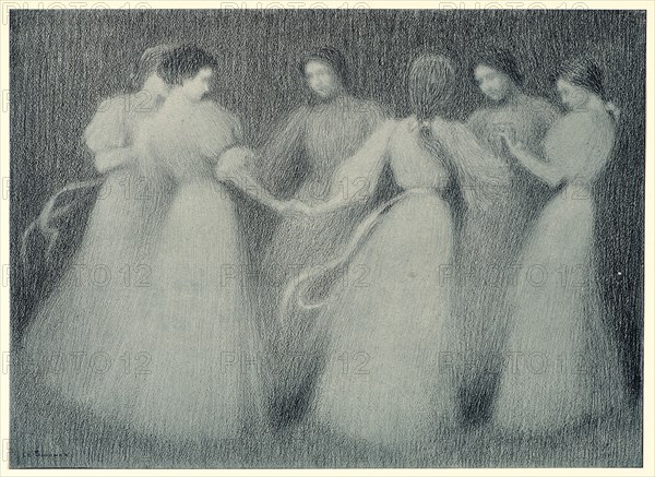 Henri EugÃ¨ne Le Sidaner (French, 1862 - 1939). La Ronde, ca. 1898. Collotype on wove paper. Sheet: 405 mm x 308 mm (15.94 in. x 12.13 in.).