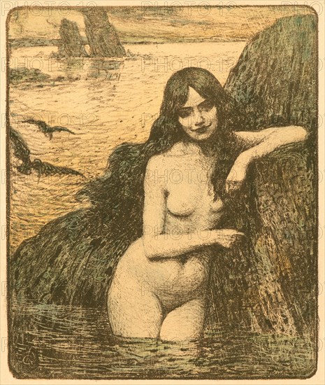 Charles FrancÂ¸ois Prosper Guérin (French, 1875 - 1939). Sirene, 1899. Lithograph on wove paper. Sheet: 405 mm x 308 mm (15.94 in. x 12.13 in.).