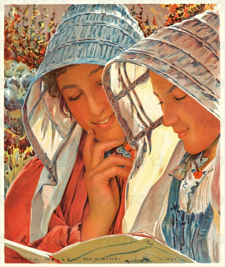 Louis Welden Hawkins (French, died 1910). Liseuses, 1898. Color lithograph on wove paper. Sheet: 405 mm x 308 mm (15.94 in. x 12.13 in.).