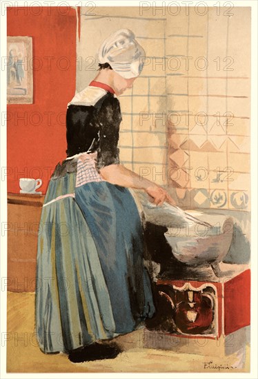 Ferdinand Luigini (aka Ferdinand-Jean Luigini, French, 1870 - 1943). The Servant (La Servante), ca. 1899. Collotype of a watercolor on wove paper. Sheet: 405 mm x 308 mm (15.94 in. x 12.13 in.).
