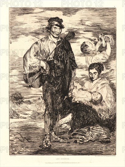 Ãâdouard Manet (French, 1832 - 1883). The Gypsies (Les Gitanos), 1862. Etching. Second state.