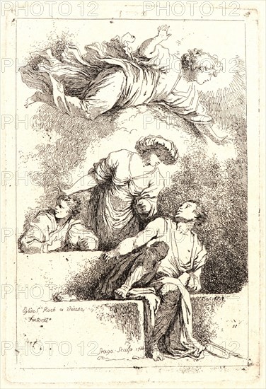 Jean-Honoré Fragonard (French, 1732-1806) after Jacopo Tintoretto (Italian (Venetian), 1519 - 1594). The Disciples at the Tomb, 1764. Etching on laid paper. Plate: 138 mm x 95 mm (5.43 in. x 3.74 in.). First of two states.