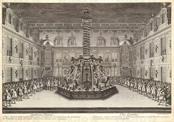 Jean Le Pautre (French, 1618-1682). Quatrieme Journee from â€úDivertissements donnes par le Roiâ€ù, 1676. From Entertainments Given by The King (Divertissements donnes par le Roi). Engraving.