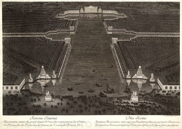 Jean Le Pautre (French, 1618-1682). Sixieme Journee from â€úDivertissements donnes par le Roiâ€ù, 1676. From Entertainments Given by The King (Divertissements donnes par le Roi). Engraving.