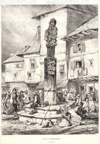 EugÃ¨ne Isabey (French, 1803 - 1886). Croix de Chaudesaigues, 1831. From Voyages Pittoresques et Romantiques dans l'Ancienne France. Lithograph. Second state.