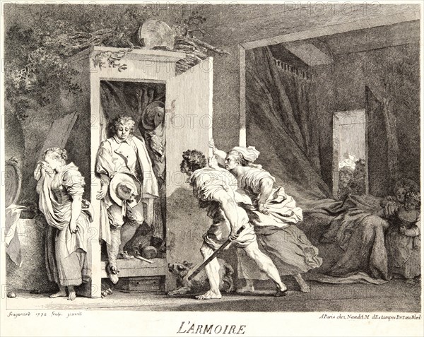 Jean-Honoré Fragonard (French, 1732 - 1806). The Cupboard (L'Armoire), 1778. Etching on laid paper. Plate: 423 mm x 513 mm (16.65 in. x 20.2 in.). Fourth of four states.
