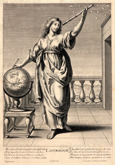 Gilles Rousselet (French, 1610-1686) after Grégoire Huret (French, 1606 - 1670). Astronomy, 17th century. From The Seven Liberal Arts (Artes Liberales). Engraving.