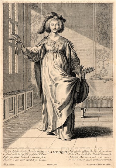 Gilles Rousselet (French, 1610-1686) after Grégoire Huret (French, 1606 - 1670). Music, 17th century. From The Seven Liberal Arts (Artes Liberales). Engraving.