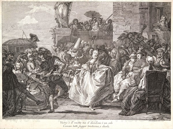 Jacopo Leonardis (Italian, 1723-1797) after Giovanni Domenico Tiepolo (Italian, 1727 - 1804). The Minuet (Il Minuetto), 1765. Etching and engraving.