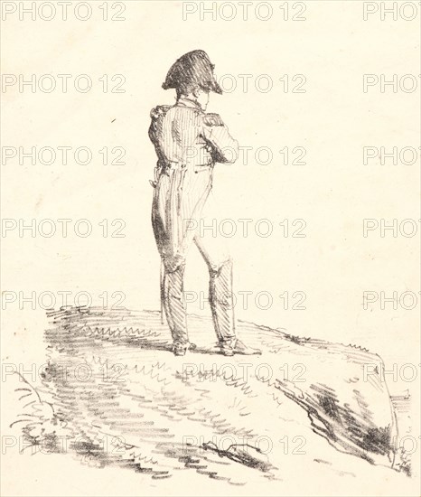 Horace Vernet (French, 1789 - 1863). Napoléon sur un cap de l'i^le d'Elbe, 1817. Lithograph.