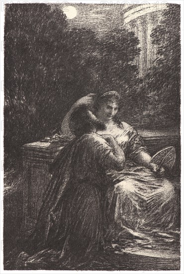 Henri Fantin-Latour (French, 1836 - 1904). Les Troyens Ã  Carthage: Acte III, Duo d'amour. Lithograph.