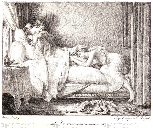 Louis Hersent (French, 1777 - 1860). The Amorous Courtesan (La Courtisanne amoureuse), 1819. Lithograph.