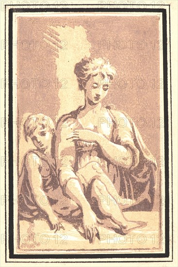 Antonio Maria Zanetti I (Italian, 1680 - 1757). Madonna and Child, 18th century. Chiaroscuro woodcut.
