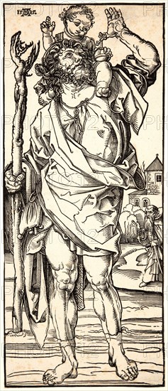 School of Albrecht DÃ¼rer (German, active early 16th century). St. Christopher, ca. 1510-1520. Woodcut from two blocks. Third state.