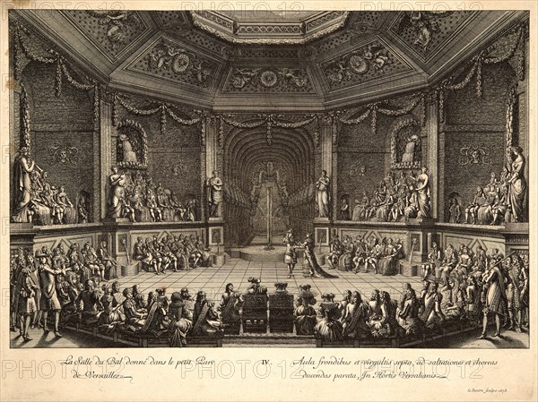 Jean Le Pautre (French, 1618-1682). La Salle du Bal donne dans le petit Parc de Versailles, 1678. From Le Relation de la feste de Versailles du 18 Juillet 1668. Engraving.