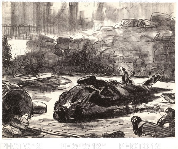 Ãâdouard Manet (French, 1832 - 1883). Guerre Civile, scÃ¨ne de la Commune de Paris, 1871 (Civil War), 1871. Lithograph on chine collé mounted on heavy wove paper. Image: 400 mm x 510 mm (15.75 in. x 20.08 in.).