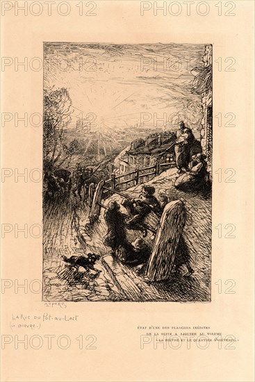 Auguste Louis LepÃ¨re (French, 1849 - 1918). La Rue du Pot-au-Lait, ca. 1901. From La BiÃ¨vre, Les Gobelins, Saint-Séverin. Etching on laid paper. Plate: 253 mm x 165 mm (9.96 in. x 6.5 in.).