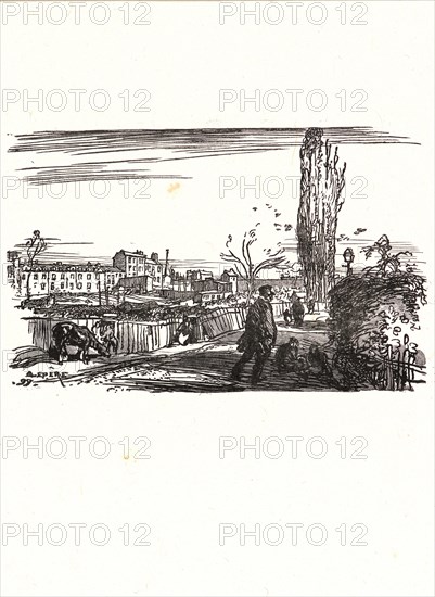 Auguste Louis Lepère (French, 1849 - 1918). Image from â€úLa Bièvre, Les Gobelins, Saint-Séverinâ€ù, ca. 1901. Wood engraving on wove paper. Sheet: 289 mm x 201 mm (11.38 in. x 7.91 in.) (sheet dimensions are approximate for each print).