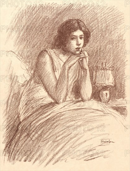 Théophile Alexandre Steinlen (Swiss, 1859 - 1923). Morning (Aubade Pour Elle), 1901. From Chansons d'Atelier. Lithograph printed in brown on buff Asian wove paper. Image: 225 mm x 170 mm (8.86 in. x 6.69 in.). Only state.
